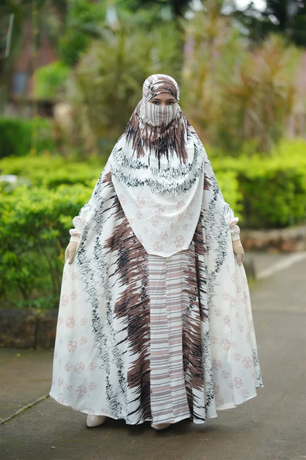 Premium Jilbab Abaya — Brown Abstract photo