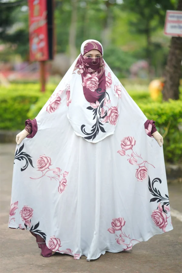Premium Jilbab Abaya — Maroon Rose photo