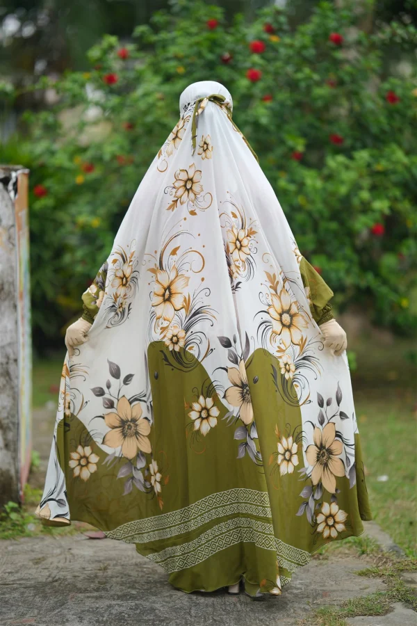 Premium Jilbab Abaya — Olive Gold