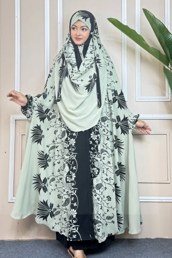 Luxury Semi-Long Khimar — Sage Green photo