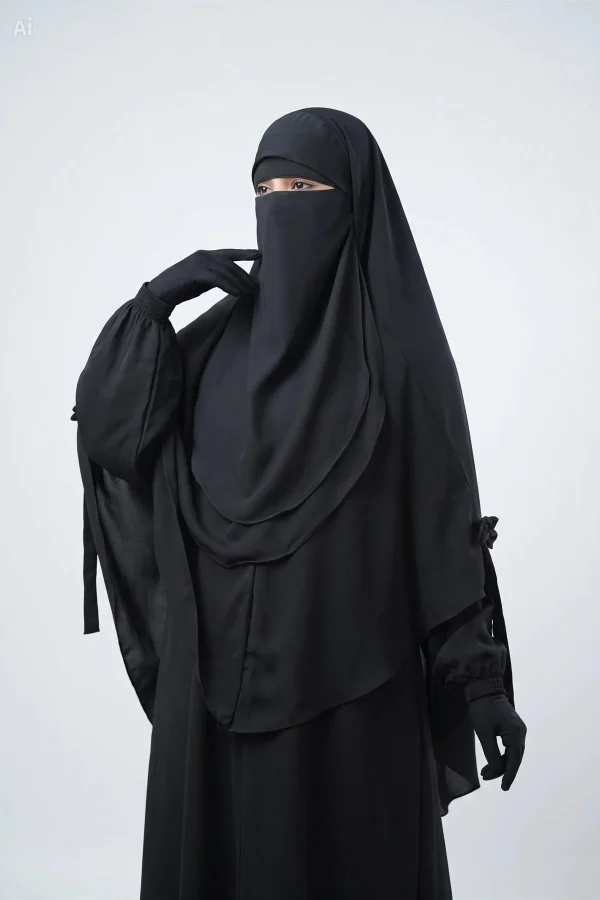 Marwa Midnight Black Hijab Set photo