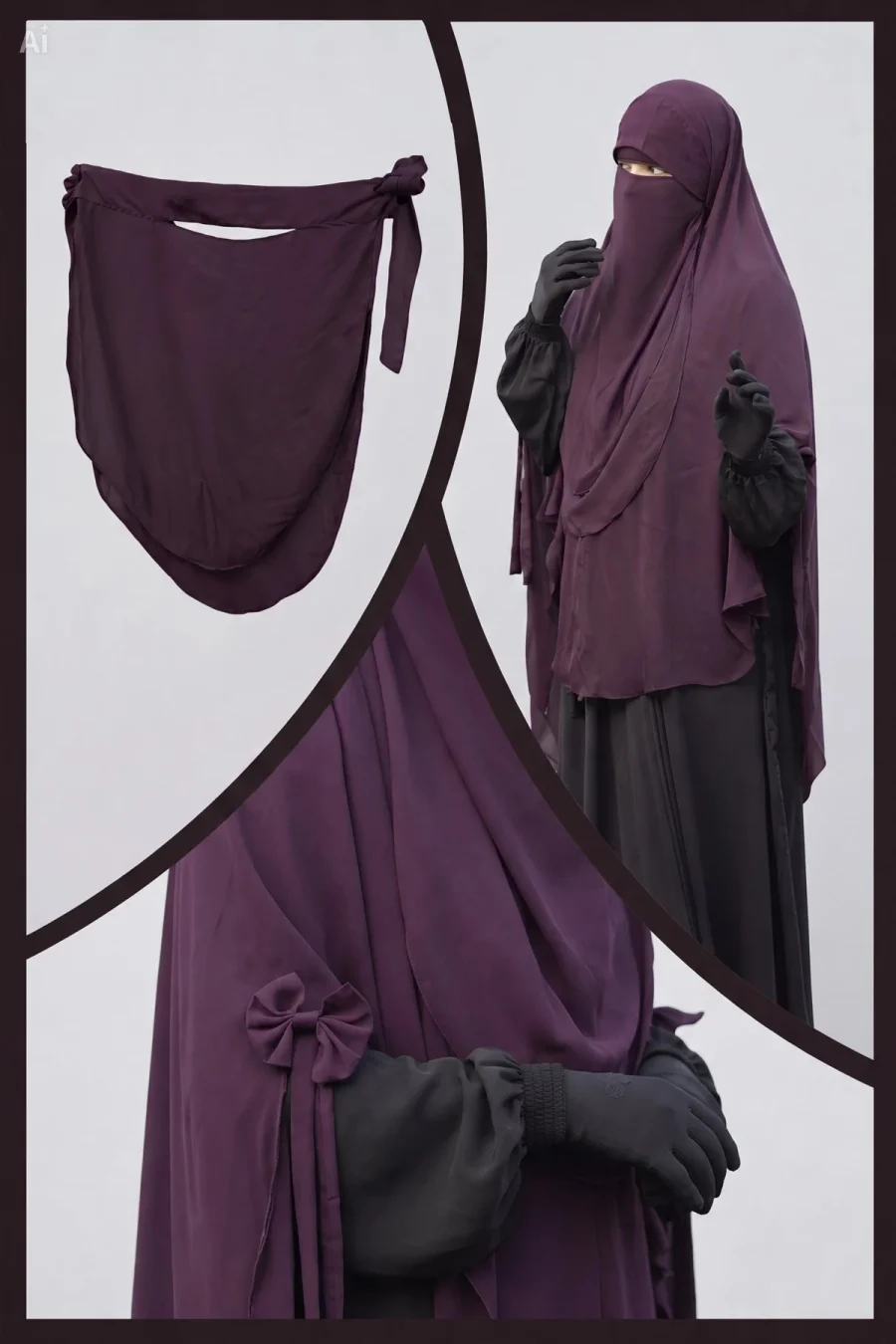 Marwa Deep Purple Hijab Set
