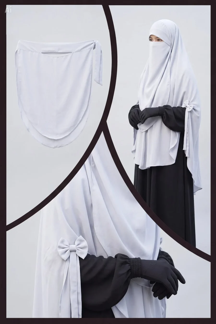 Marwa Icy White Hijab Set