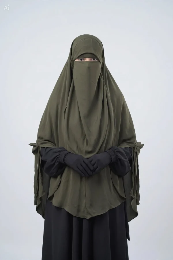 Marwa Olive Green Hijab Set photo