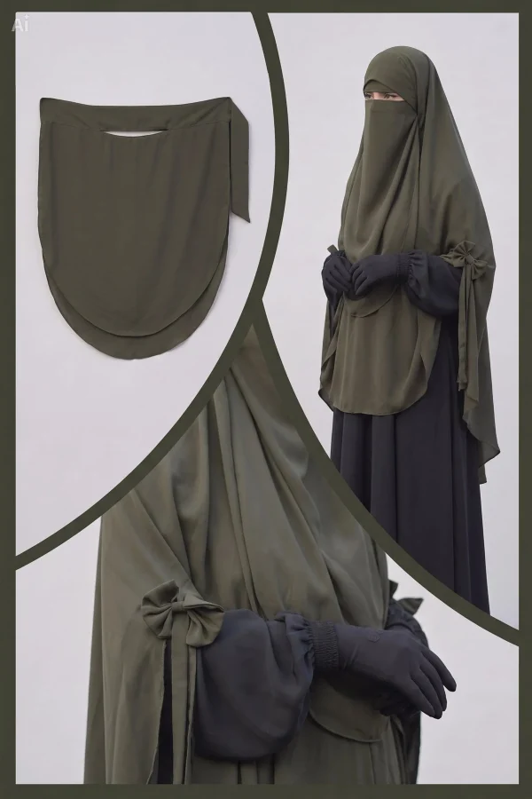 Marwa Olive Green Hijab Set