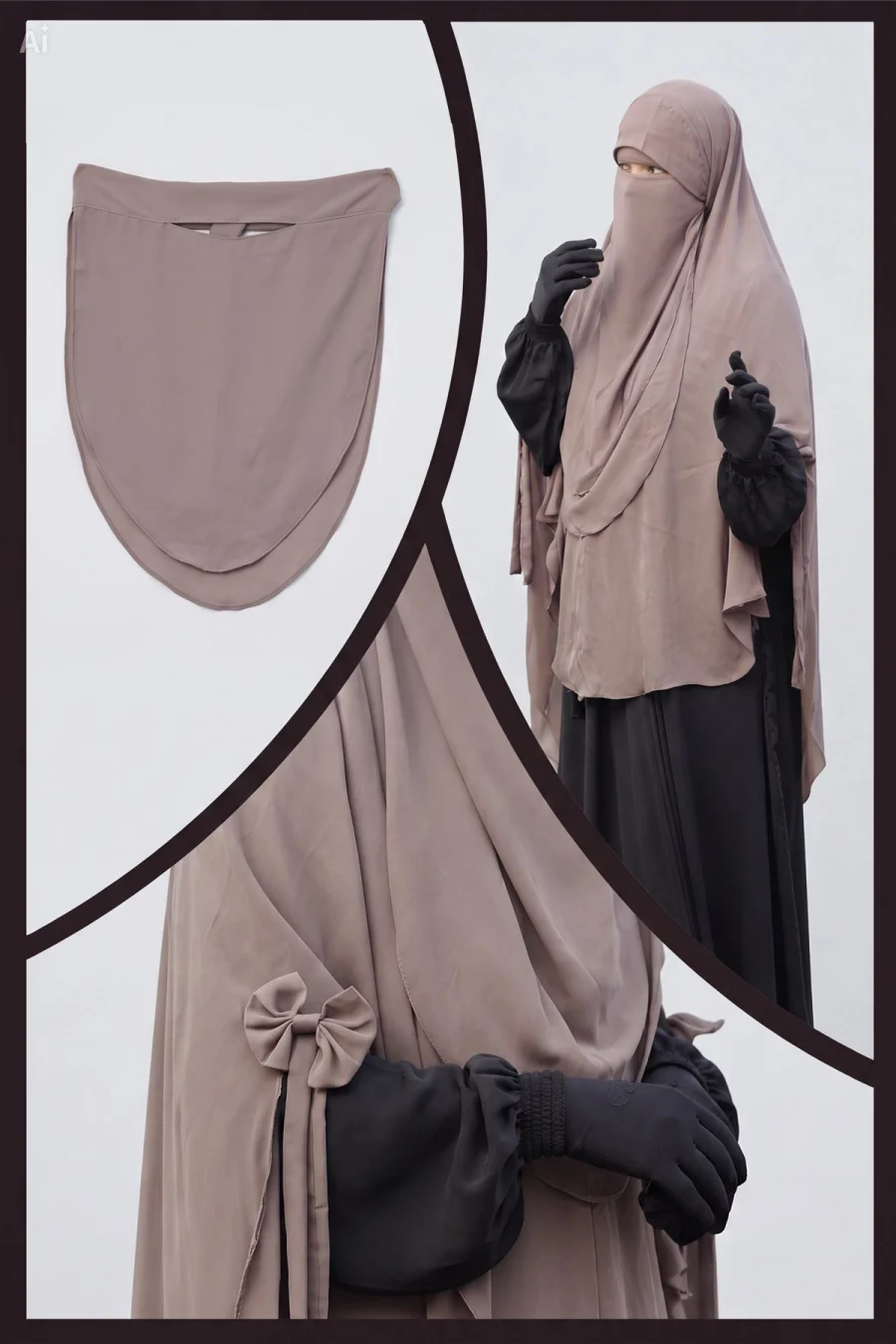Marwa Mocha Taupe Hijab Set