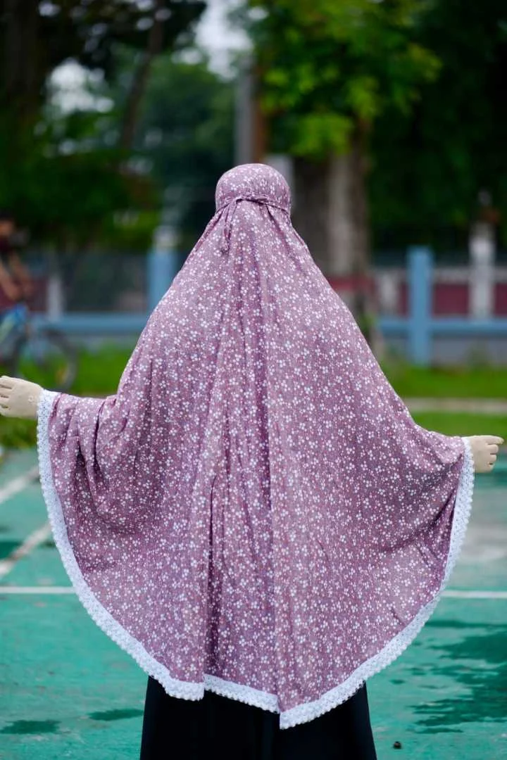 Cotton SALAT Hijab — Mauve Purple Floral