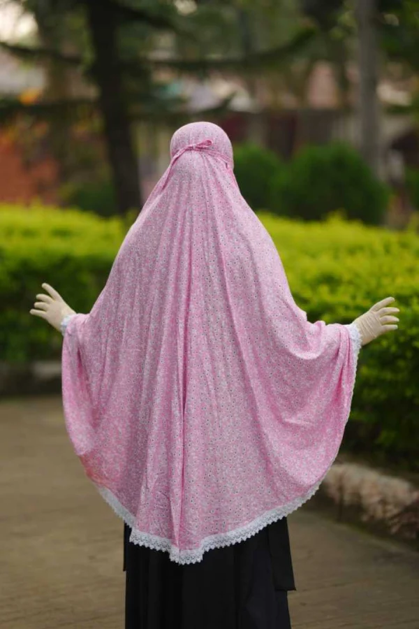 Cotton SALAT Hijab — Hot Pink Dot Floral