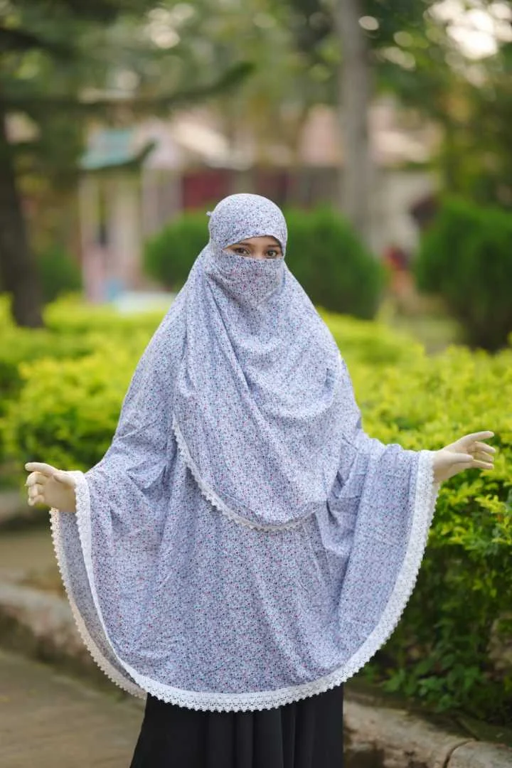 Cotton SALAT Hijab — Lavender Grey Floral
