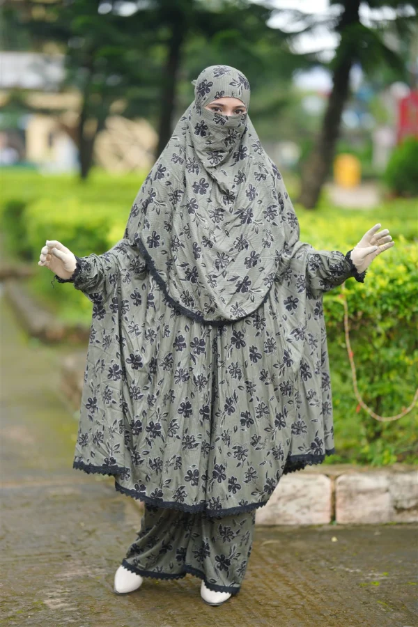 Premium Khimar Set — Sage Olive Leaf photo